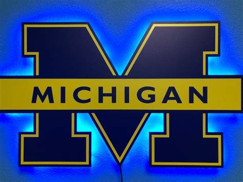 Color Changing Michigan State Sign Wolverines Birthday T Etsy
