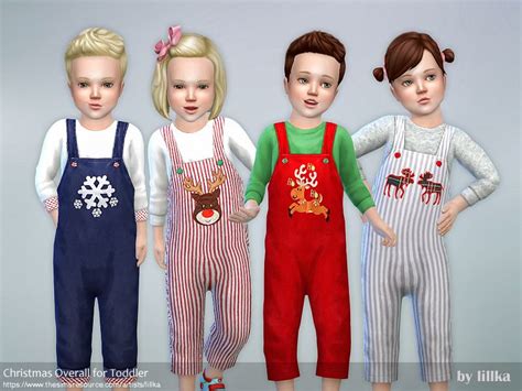 Christmas Overall For Toddler Found In Tsr Category Sims 4 Toddler