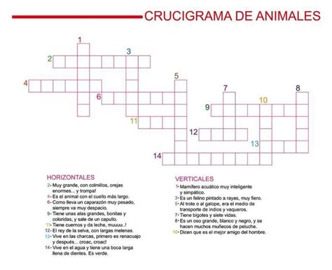 Elaboración De Crucigramas Explicaciones De Español Guías