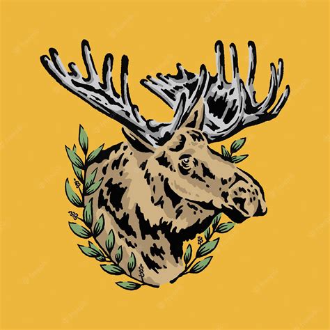 Premium Vector Moose Head Illustration