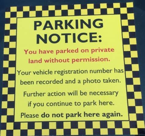 private parking ticket warning sticker notice for windscreen waterproof ebay