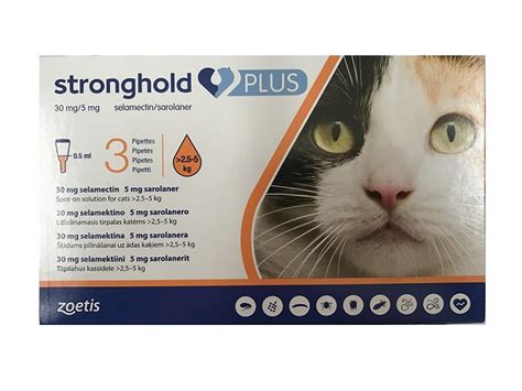 Stronghold Plus 30 Mg5 Mg Spot On Solution For Medium Cats 255kg 5