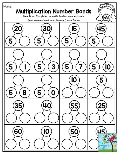 Number Bond Multiplication Worksheets