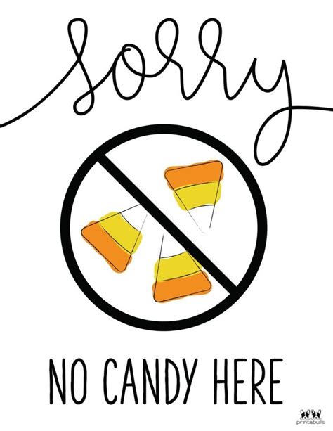 No Candy 1 Halloween Signs Halloween Printables Free Candy Signs