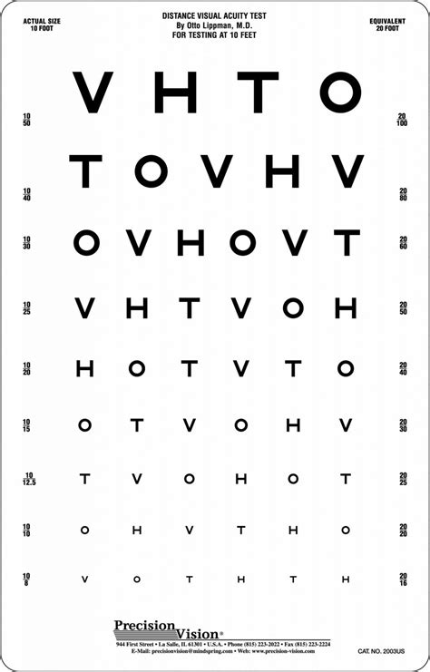 3 Meter 10ft Hotv Translucent Eye Chart Precision Vision