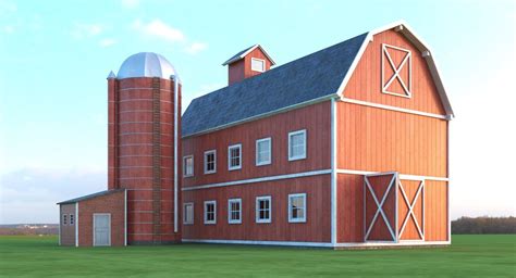 Farm Barn Silo 3d Model Farm Barn Silos 3d Model