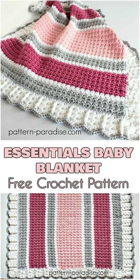 Essentials Baby Blanket Free Crochet Pattern Baby Girl Crochet