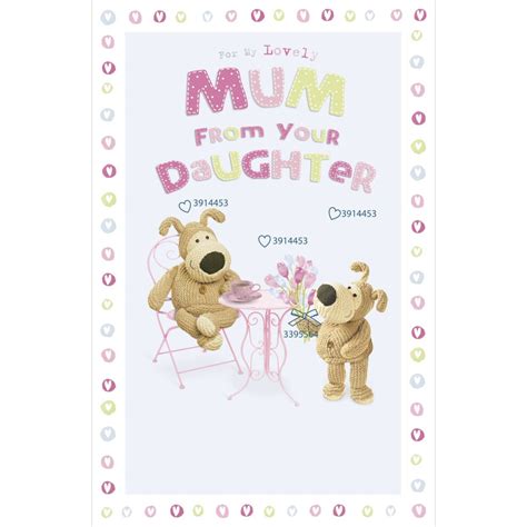 Boofle Mothers Day Card To Mum From Daughter Cute Flittered Greeting Cards On Onbuy