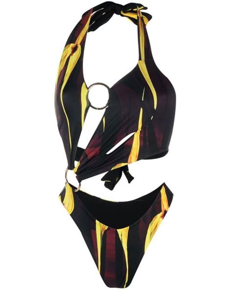 louisa ballou synthetic sex wax asymmetric swimsuit in black lyst canada