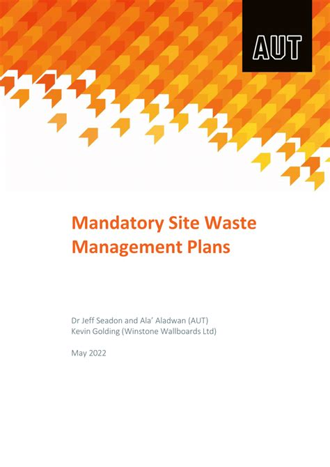 Pdf Mandatory Site Waste Management Plans