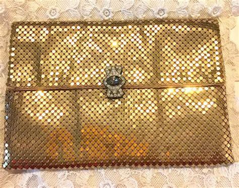 Vintage Gold Mesh Whiting And Davis Evening Clutch Bag Etsy