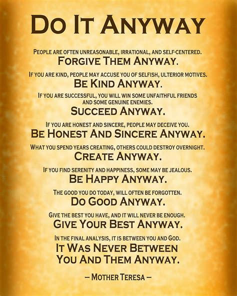 Mother Teresa Do It Anyway Printable Get Your Hands On Amazing Free