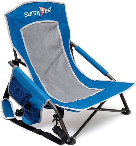 Sunnyfeel Low Folding Camping Chair Portable Beach Chairs Mesh Back