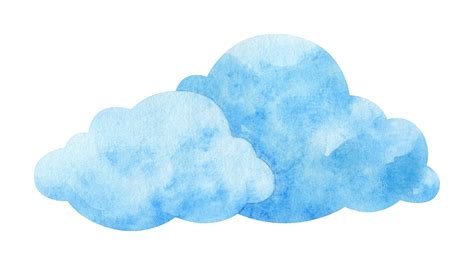 Cartoonish Watercolor Cloud Png Transparent