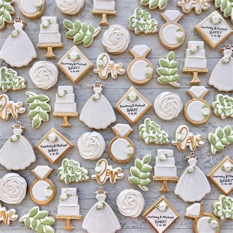 Wedding Bridal Shower Shortbread Cookies With Royal Icing Etsy