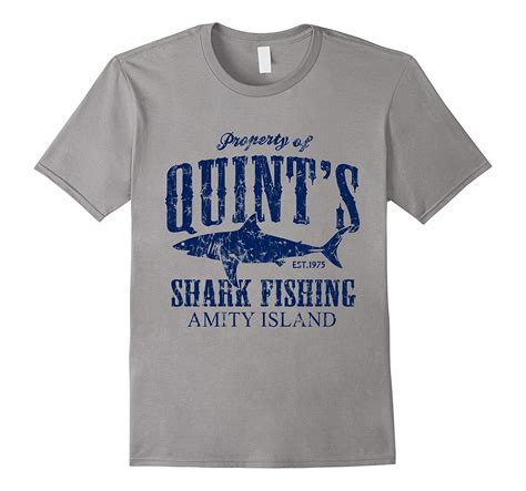 Retro Quints Shark Fishing Amity Island T Shirt Cl Colamaga