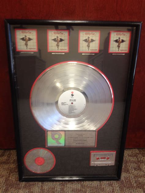 Official Riaa Platinum Record Award For Million Sales Of Motley Crue