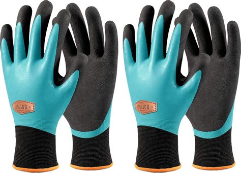 Cooljob Waterproof Gardening Gloves For Women And Men 2 Pairs Grip