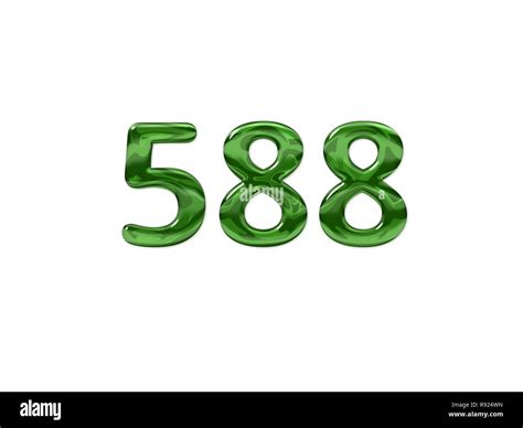 Green Number 588 Isolated White Background Stock Photo Alamy