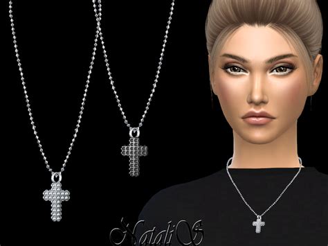 Diamond Pave Cross Pendant By Natalis At Tsr Sims 4 Updates