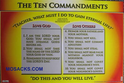 The Ten Commandments 19 X 27 Laminated Catholic Poster