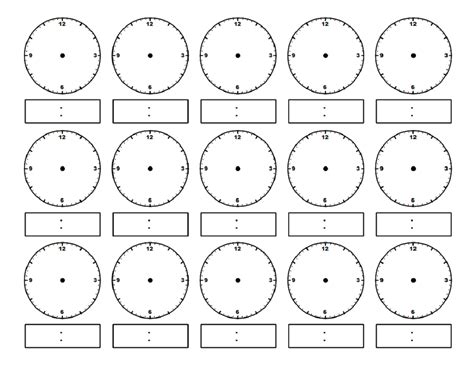 Blank Clock Face Worksheet Printable