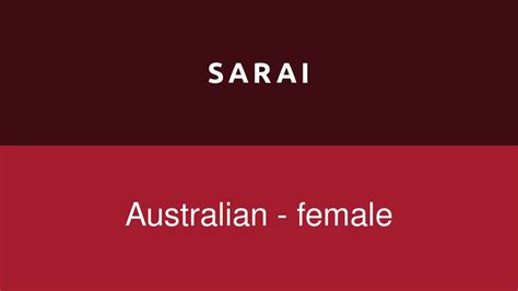 how to pronounce sarai in different english accents youtube