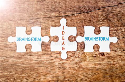 Brainstorm And Ideas Words On Jigsaw Puzzle Stock Photo Image Of
