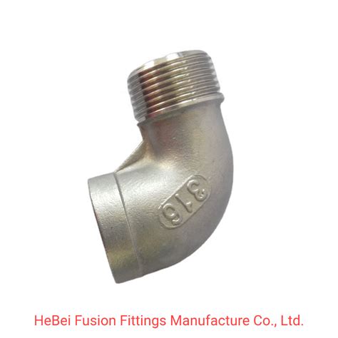 Custom 316 Stainless Steel Threaded Pipe Fitting Male Female Elbow