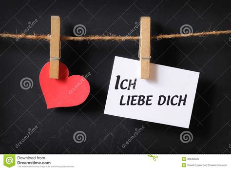 Heart With Ich Liebe Dich Poster Hanging Stock Photo ...
