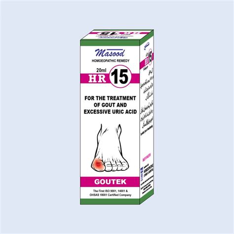 Hr 15 Goutek Homeopathic Medicine For The Treatment Of Gout And