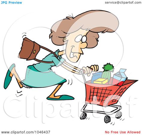 Royalty Free Rf Clip Art Illustration Of A Cartoon Grocery Shopping