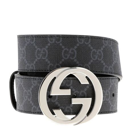 Gucci Canvas Gg Supreme Belt With G Buckle In Black For Men Lyst