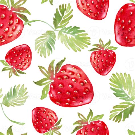 Strawberry Seamless Pattern Hand Painted Illustration 22157035 Png