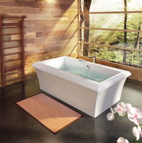 Two Person Large Air Jet Tub Bainultra Origami® 7242 Freestanding