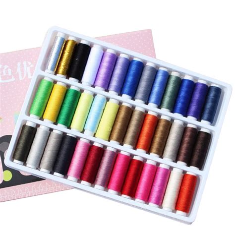 39 Pieces Assorted Color Sewing Thread Box Set Sewing Machine Line