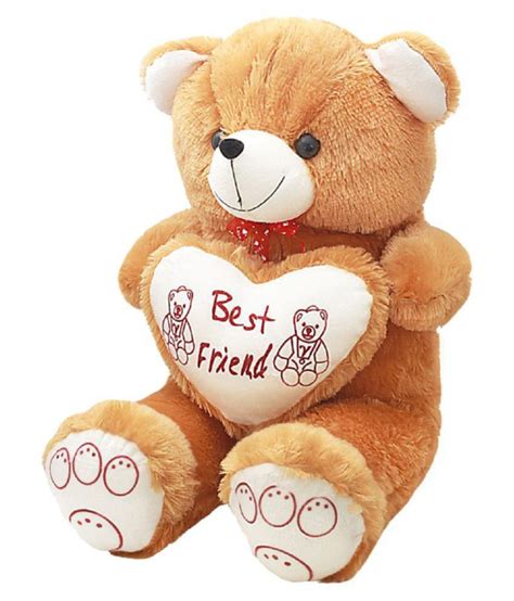 Alisha Toys Cute Brown Fur With Heart Teddy Bear Stuffed Love Soft Toy