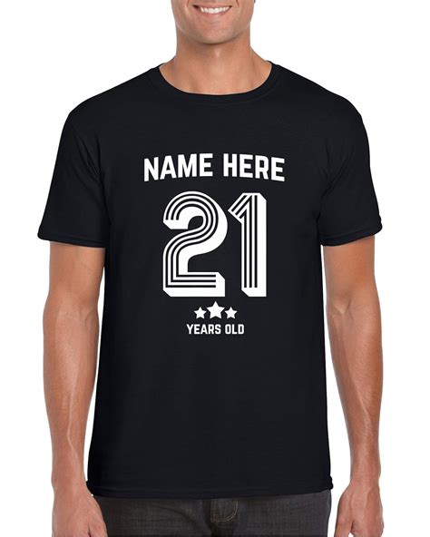 21st Birthday T Shirt For Men Add Name Age 21 Personalised T For
