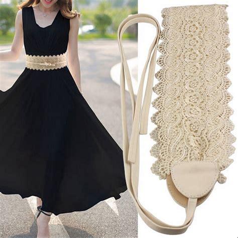 Exquisite Lace Belts For Women Lace Up Wide Belt For Dress Skirt 2017