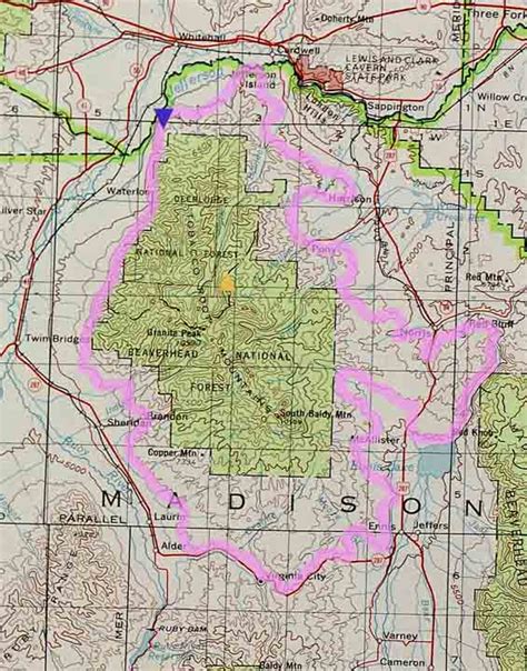 Tobacco Root Mountains Trail Map Rootse