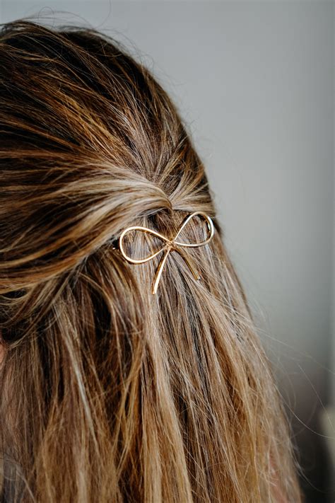 Goldene Haarspange Schleife Geschenkschleife Gold Haarspange Zink