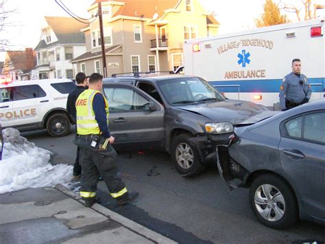 Franklin and Oak Street Crash backs up Ridgewood's Central Business
