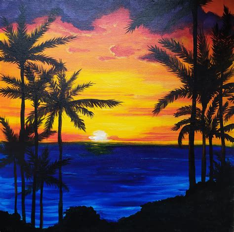 10 beach paintings for the beginner acrylic painter. Hawaii Beach Painting Original Painting Sunset Wall Art | Etsy in 2021 | Sunset canvas painting ...