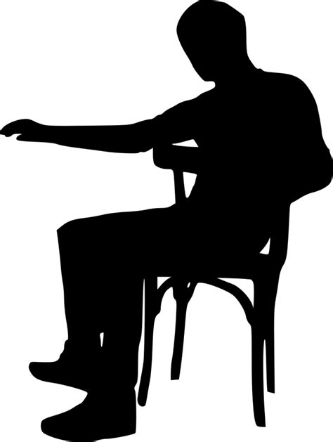 15 Sitting In Chair Silhouette Png Transparent