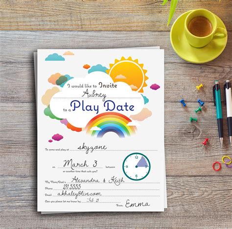 Play Date Invitations Free Printable