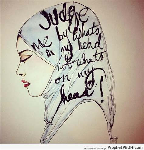 Judge By What S In My Head Hijab Poster With Muslimah Drawing