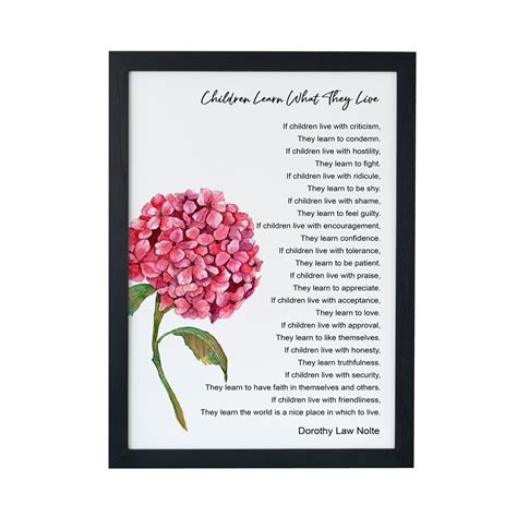 Children Learn What They Live Poem Dorothy Law Nolte Wall Etsy