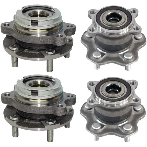 4pc Front And Rear Driver Passenger Side Wheel Hub And Bearing Assembly