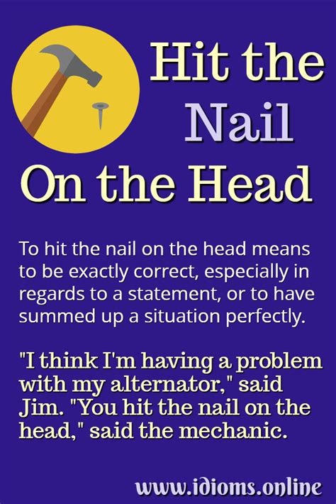 Hit The Nail On The Head Idioms Online