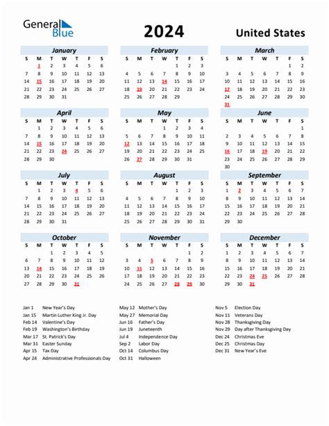 0 Result Images Of 2024 Calendar Printable With Us Holidays Png Image
